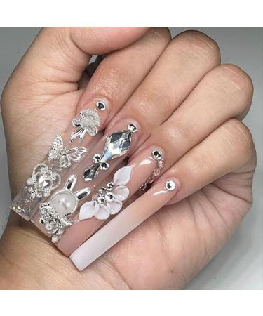 50pcs 3D Silver Nail Charms - Luxury Butterfly Nail Art Alloy Jewels for Stunning Manicures - Buy Online on GoSupps.com