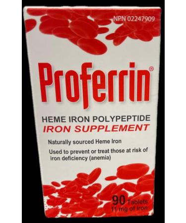 Proferrin 11mg Heme Iron 90Tablets - Buy Online on GoSupps.com