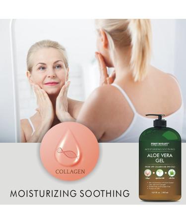 Pure Aloe Vera Gel with Stem Cells & Collagen - Natural Moisturizer for Skin, Hair, Sunburn & Acne - 16.9 fl oz - Buy Online on GoSupps.com