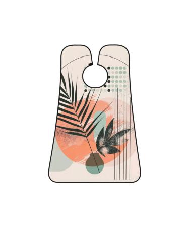 Abstract plant Print Beard Bib Apron Non-Stick Beard Men's Hair Catcher for Shaving Gifts for Men. One Size Black3