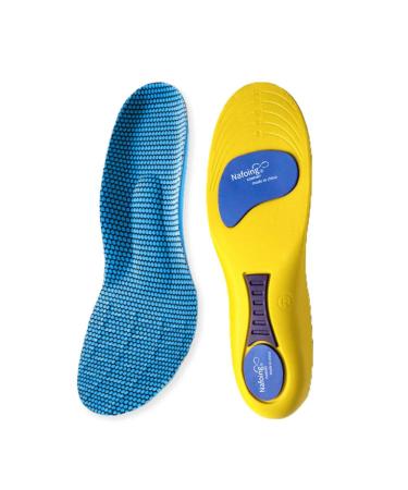 Norelie insole Comfysole Comfort orthopedic insole pressure relief and foot vault support ideal for flat feet plantar fasciitis and foot pain yellow*1 pair 45-46