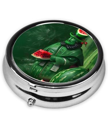 Patrick S Watermelon Festival Round Pill Box | 3 Compartment Travel Organizer | Portable Pill Box for International Shipping - Buy Online on GoSupps.com