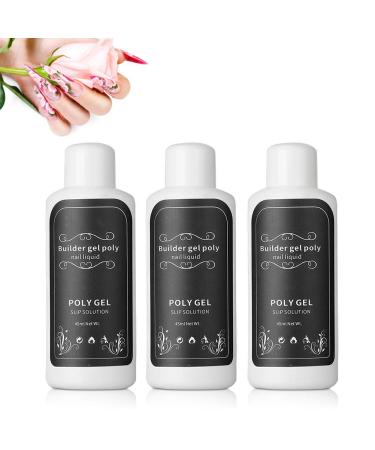 Nail Extension Gel Diluent Solution 45ml Fast Polygel Diluent Manicure UV Gel 3 Bottles