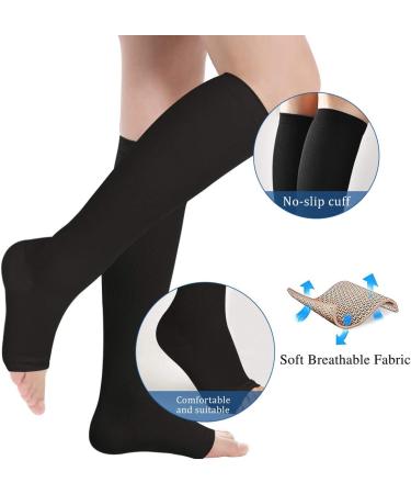 Evolyline 3 Couple Compression Stockings for Men & Women - Medical Support Socks for Leg Pain Varicose Veins & Thrombosis - Open Lace Design - Black S-M - Buy Online on GoSupps.com