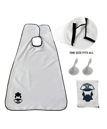 Beard Hair Catcher 2 Pack White Beard Cape Apron with Suction Cups by Captain Jax - Buy Online on GoSupps.com