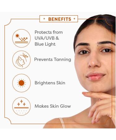2% Chandanam Sunscreen SPF 50/PA+++ | Sandalwood Turmeric & 26 Herbs for UVA/B & Blue Light | No White Cast Skin Brightening Cream - 50g - Buy Online on GoSupps.com