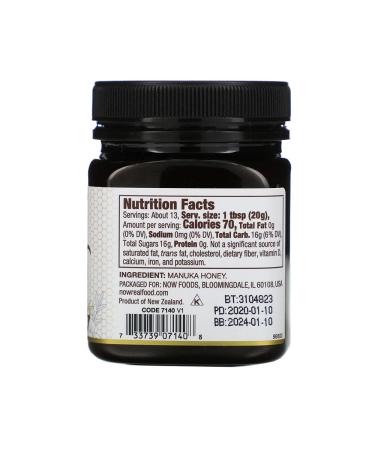 Now Foods Manuka Honey MGO 250 - 8.8 oz (250g) | Raw, Pure & Natural - Buy Online on GoSupps.com