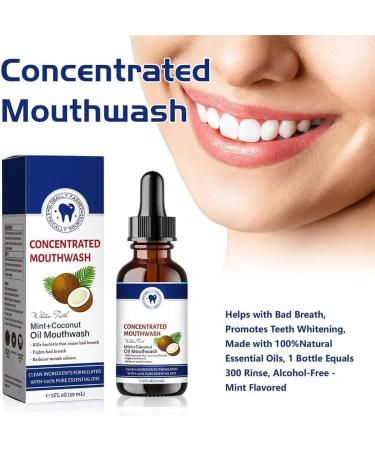 Puissante huile de noix de coco et menthe poivr e biologique bain de bouche l'huile de noix de coco bain de bouche l'huile fra che de noix de coco pure et biologique tire les dents (2) - Buy Online on GoSupps.com