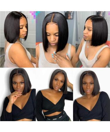 Vallbest Brazilian Virgin Human Hair Bob Wig 14 | 4x4 Lace Closure | Pre Plucked with Baby Hair | 150% Density | For Black Women - Buy Online on GoSupps.com