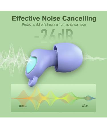 Kids Ear Plugs (5-12 yrs) -Reusable Earplugs for Focus Travel Concerts Socializing Sports Events Sleep Noise Sensitivity 8 Ear Tips in XS/S/M/L -26dB Noise Reduction Children Small Plugs PLGN Purple+green - Buy Online on GoSupps.com