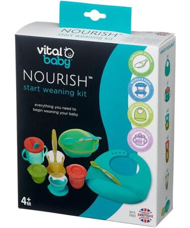 Vital Baby Nourish Start Weaning Kit - 10pcs Blue Feeding Set - BPA-Free & Durable - Essential Baby Led Weaning - Buy Online on GoSupps.com