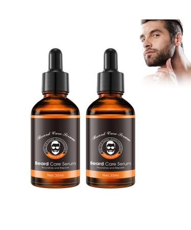 Lot de 2 s rums pour barbe - S rum volume de barbe pour homme - Huile nourrissante pour barbe pour plus de souplesse - Barbe plus dense et plus paisse - Huile de croissance de la barbe pour hommes