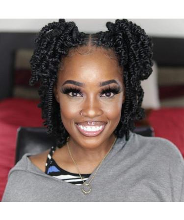 TOYOTRESS Bob Spring Twist Hair - 6 inch 8 packs | Pre-twisted Kids Crochet Hair | Synthetic Braiding Hair Extensions | 1B Color | Pack of 8 - Buy Online on GoSupps.com