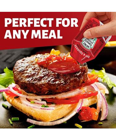 Heinz Tomato Ketchup Dip And Squeeze - Pack of 50 (0.95 oz) Single Serve Ketchup Pockets for On-The-Go Meals - Buy Online on GoSupps.com