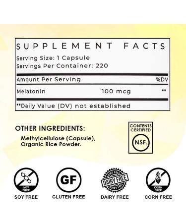 Lifted Naturals Micro Melatonin Family Size - Melatonin for Fast & Better Sleep, Easy to Swallow 220 Vegetable Capsules with Low Dose Melatonin, Non-GMO, Fast Dissolve Melatonin 100 mcg - Buy Online on GoSupps.com