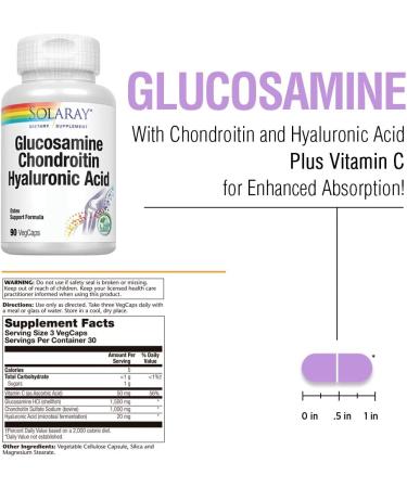 Buy Solaray Glucosamine Chondroitin Hyaluronic Acid - 90 VegCaps for Joint Health - Buy Online on GoSupps.com