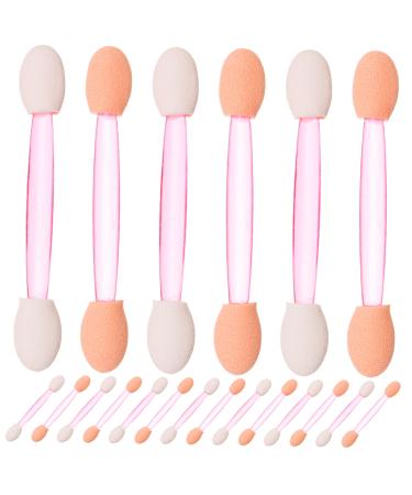Housoutil 100pcs Eye Shadow Stick Sponge Applicator Makeup Cosmetic Make up Pink Rubber Cotton Woman Eye Patch 7.5x0.5cm Pink