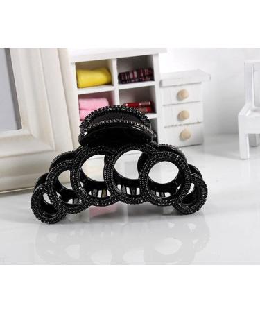 Fodattm Large Elegant Fancy Rhinestones Hair Claw Clip - Crystal Jaw Clip for Women (Black) - Buy Online on GoSupps.com