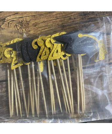 Otueidnsy 48 Pieces 2023 Years Gold Graduation Cupcake Toppers Food Decoration/Graduation Grade Cap Party/Mini Cake Decoration Insert - Buy Online on GoSupps.com