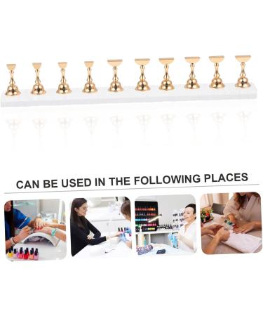 Ipetboom 1 Set Nail Art Base Nail Holders Stands Fingernail Display Nail Stands for Nail Painting Magnetic Nails Holders Nail Racks for Nail Painting Beauty Acrylic Manicure Creative Nails 19.5x2cm Golden - Buy Online on GoSupps.com
