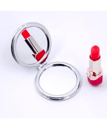 Beem Jun Rose Red Mermaid Compact Mirror - Mini Pocket Vanity Mirror with Sanding Glitter - Travel Friendly - Buy Online on GoSupps.com