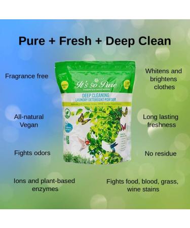 Buy It s So Pure All Natural Laundry Detergent Powder Deep Cleaning Non-toxic Vegan Fragrance Free for Sensitive Skin 100 Loads HE Compatible - Buy Online on GoSupps.com