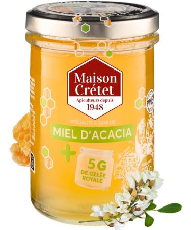 Maison Cr tet | Acacia Honey and Royal Jelly | 5gr of royal jelly in this jar | Glass jar | Recipe developed in France | preparation in 250gr jar - Buy Online on GoSupps.com