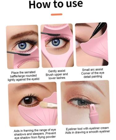 Didiseaon 4pcs Eyeliner Auxiliary Artifact Eyeshadow Eyebrow Stencils Eyeliner Drawing Tool Miss Guard Comb 15X4.5CMx4pcs Pinkx4pcs - Buy Online on GoSupps.com