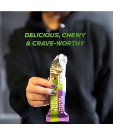 Vega Protein Snack Bar Chocolate Caramel - 12 Bars (1.6 oz Each) - Vegan, High Protein, Healthy Snack - Buy Online on GoSupps.com