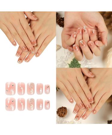 TQUXNGA Christmas Nail Art Press on Easy to Apply Short Nails Festive Designs for Holiday Season - Buy Online on GoSupps.com