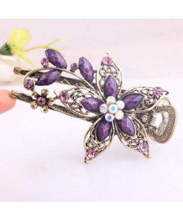 Uonlytech Green Hair Clip Hair Clamp Snap Barrettes Hair Clips Alligator Hair Clips Hair Clips for Women Rhinestones Hairclips Hair Barrette Crystal Miss Headgear Purple - Buy Online on GoSupps.com