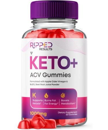 Ripped Results Keto Plus ACV Gummies Ripped Results Keto ACV Gummies Advanced Apple Cider Vinegar Vitamin Supplement 1000MG Ripped Keto+ ACV Folic Acid (60 Gummies)