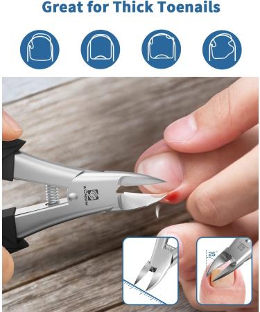 WONSIM Heavy Duty Toenail Clippers for Seniors & Adults - Sharp Curved Blade for Thick, Ingrown Nails - Includes Ingrown Toenail File and Lifter - Buy Online on GoSupps.com