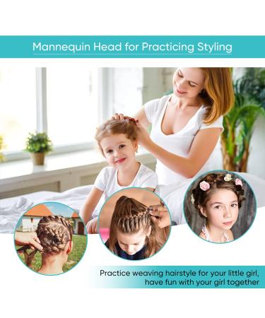 24 Real Hair Practice Head for Hairdressers | Training Hairdressing Head with Holder | Perfect for Beauticians & Cosmetology Students - Buy Online on GoSupps.com