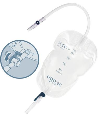 Ugo Leg Bags x10 - Urine Drainage Bags/Catheter Leg Bags for Men and Women - Soft Fabric Backing - Natural Leg-Shape Design - 500ml Long Tube Lever Tap - Buy Online on GoSupps.com
