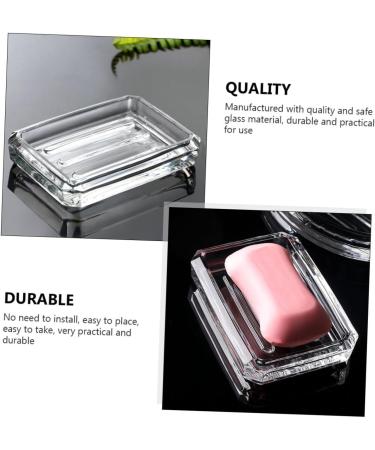 Ciieeo 2pcs Box Soap Box Bathroom Items Bath Room Assecories Transparent Soap Container Chic Soap Holder Glass Soap Case Decorative Soap Dish Creative Soap Holders Soap Organizer Platter - Buy Online on GoSupps.com