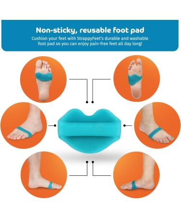 StrappyFeet Foot Pads - Pain Relief for Ball & Bottom of Foot - Reusable Corn, Callus, Blister Pad - Diabetic Foot Care - 1 Piece - Buy Online on GoSupps.com