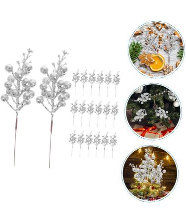 Artibetter 20pcs the fruit wreath artificial decorate Christmas Tree Decor berries christmas tree branch crafts Christmas Tree Decorations flower arrangement artificial xmas berry stem Silver 19X5X5CM - Buy Online on GoSupps.com