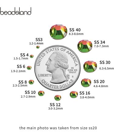 Buy Beadsland 1440 Flat Back Rhinestones | Rainbow Nail Crystals SS6 (1.9-2.0mm) - Perfect for Nail Art & Crafts - Buy Online on GoSupps.com