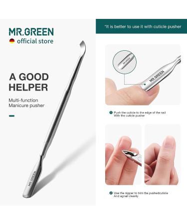 MR.GREEN Cuticle Nippers & Pusher Set - Stainless Steel Nail Manicure Tool for Dead Skin Removal - Buy Online on GoSupps.com