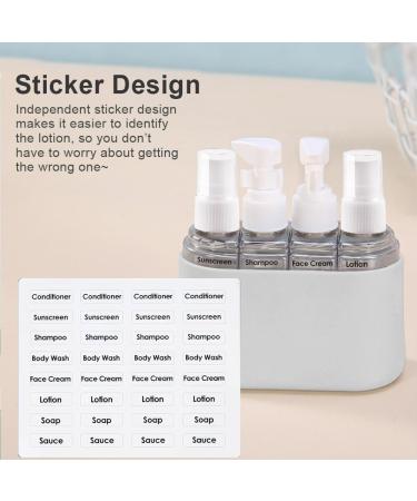 Flintronic Travel Bottle Set - 50ml 4-in-1 Portable Containers for Shampoo Conditioner & Cosmetics - Leak-Proof Travel Accessories - Blue & Gray - Buy Online on GoSupps.com