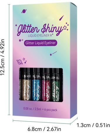 Glitter Eyeliner Waterproof Liquid Pencil Set - Bold Colors Eye Makeup Pen for Long-Lasting Effects - Women's Gift - Buy Online on GoSupps.com
