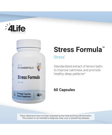 4Life Stress Formula Dietary Supplement Supports Nervous System and Sleep with Lemon Balm Chamomile & Valerian Root 60 Capsules - Buy Online on GoSupps.com