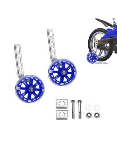 Bicycle Training Wheels Auxiliary LED Flash Balance Training Wheels with Mounted Kit for 12-20 inch Kids Bike(Blue - 1 Pair)