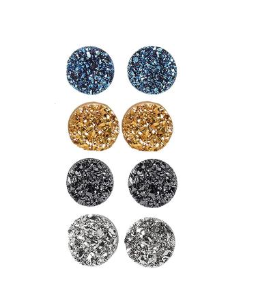 LIHWKD Magnetology Germanium Earrings Non-Penetrating Magnetic Therapy EarringsCrystal Magnetic Therapy Earrings (4pcs)