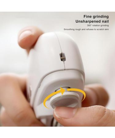 Qukaim Electric Fingernail Cutter 2 in 1 Electric Nail Clipper Rechargeable Light Fingernail Trimmer White - Buy Online on GoSupps.com