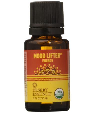 Desert Essence Organic Essential Oil - Mood Lifter - Energy - .5 Fl Oz - Freshens Air - Energizing Scent - Tea Tree Cedarwood Cardamom Oil - Promotes Energy & Joy - Helps Ease Fatigue