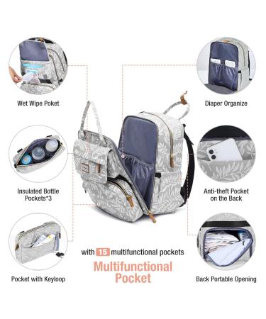 Tonyee Wrap Backpack - Stylish Diaper Bag & Travel Essentials for Parents - Gray-White Removable Crossbody & Bottle Support - Buy Online on GoSupps.com