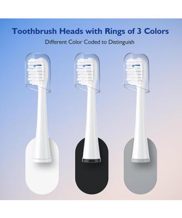 Toothbrush Head Replacements for Sonic Fusion & Sonic Fusion 2.0 - 3 Pack White with Transparent Bristles & Crystal Covers - Buy Online on GoSupps.com