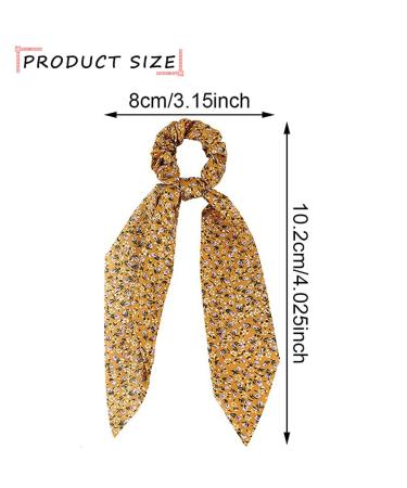5 Pack Floral Hair Scarves & Ties Chiffon Flower Scrunchies & 2-in-1 Hair Accessories for Women & Girls - Buy Online on GoSupps.com